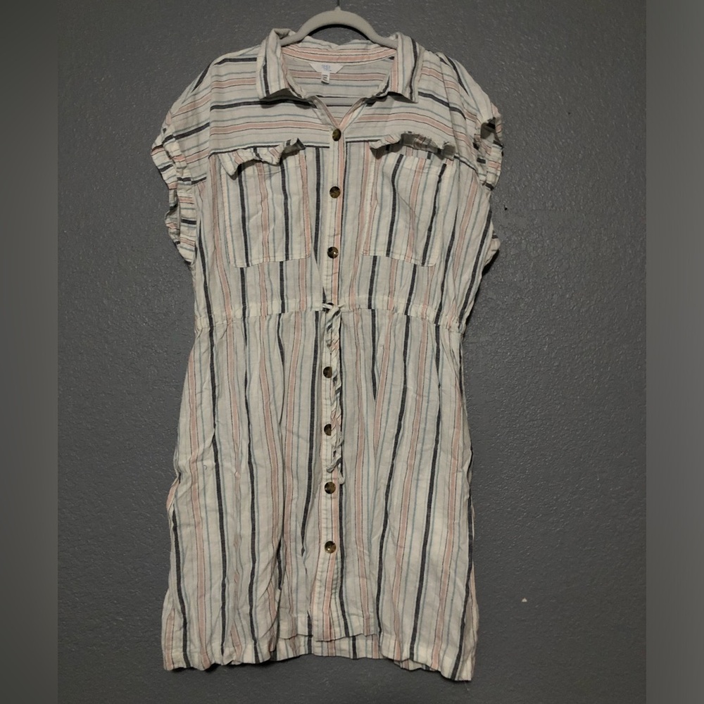 3X Button Up Dress